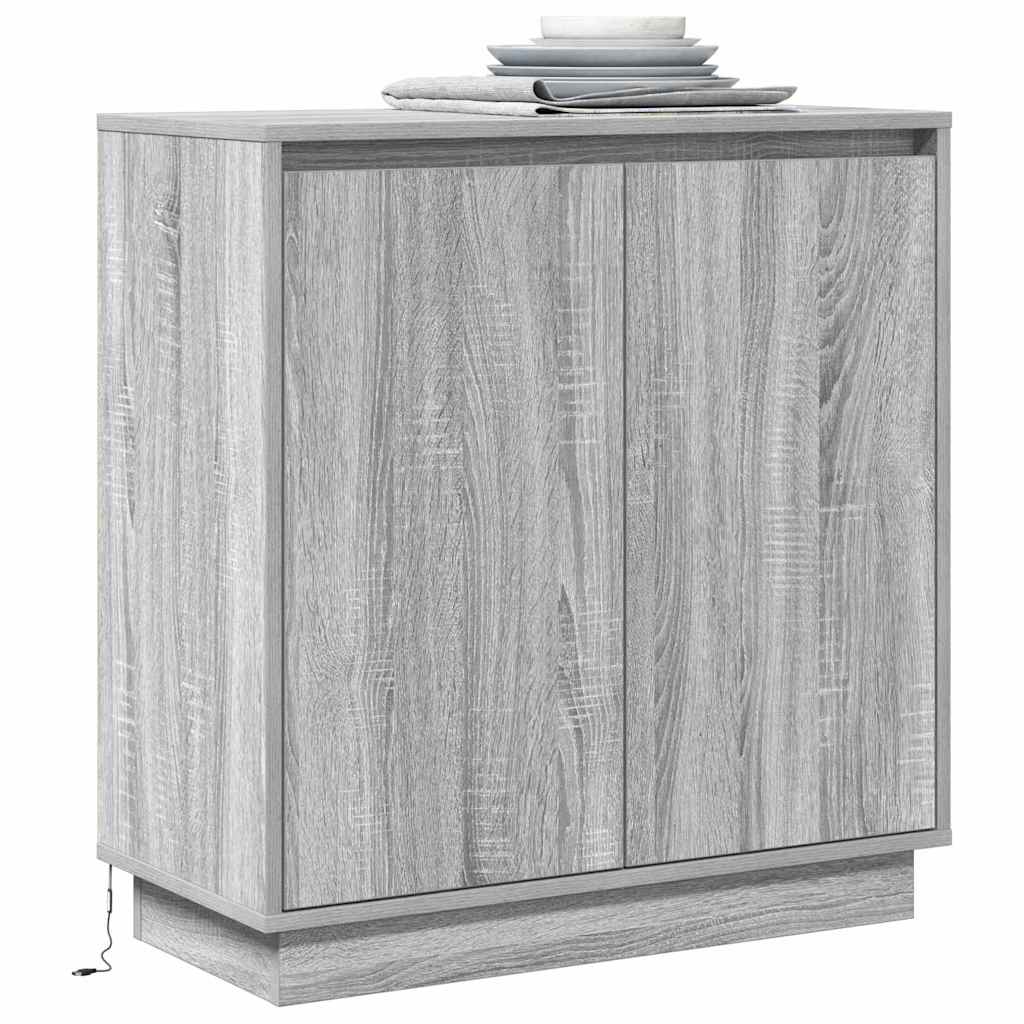 LED Sideboard voor Grijs sonoma 71 x 34,5 x 75 cm Bewerkt hout is nu te koop bij PeponiXL, paradijselijk wonen!