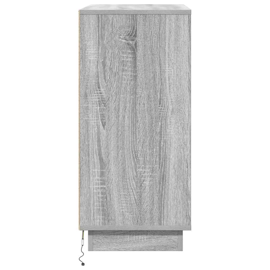 LED Sideboard voor Grijs sonoma 71 x 34,5 x 75 cm Bewerkt hout is nu te koop bij PeponiXL, paradijselijk wonen!