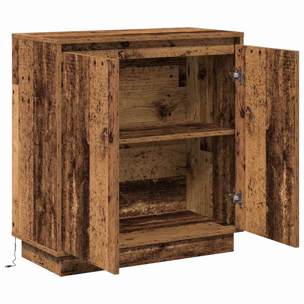 LED Sideboard voor Oud hout 71 x 34,5 x 75 cm Bewerkt hout is nu te koop bij PeponiXL, paradijselijk wonen!