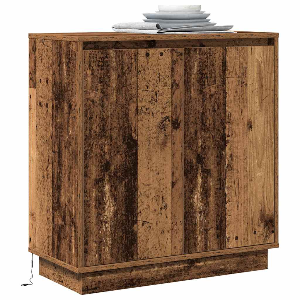 LED Sideboard voor Oud hout 71 x 34,5 x 75 cm Bewerkt hout is nu te koop bij PeponiXL, paradijselijk wonen!