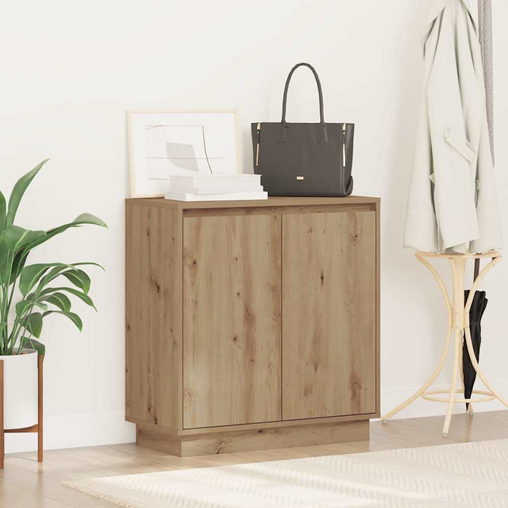 LED Sideboard Artisanaal eiken 71 x 34,5 x 75 cm Bewerkt hout is nu te koop bij PeponiXL, paradijselijk wonen!