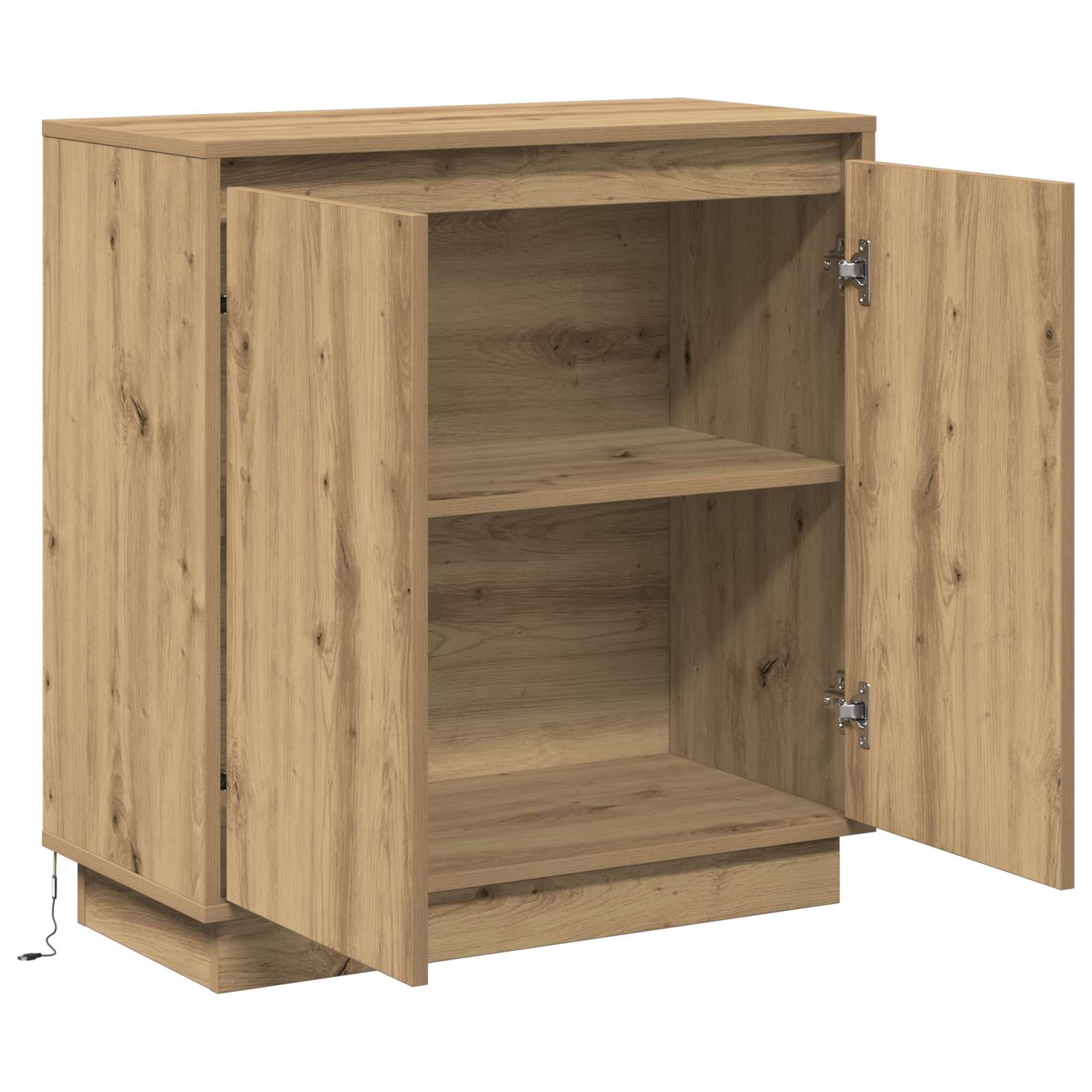 LED Sideboard Artisanaal eiken 71 x 34,5 x 75 cm Bewerkt hout is nu te koop bij PeponiXL, paradijselijk wonen!