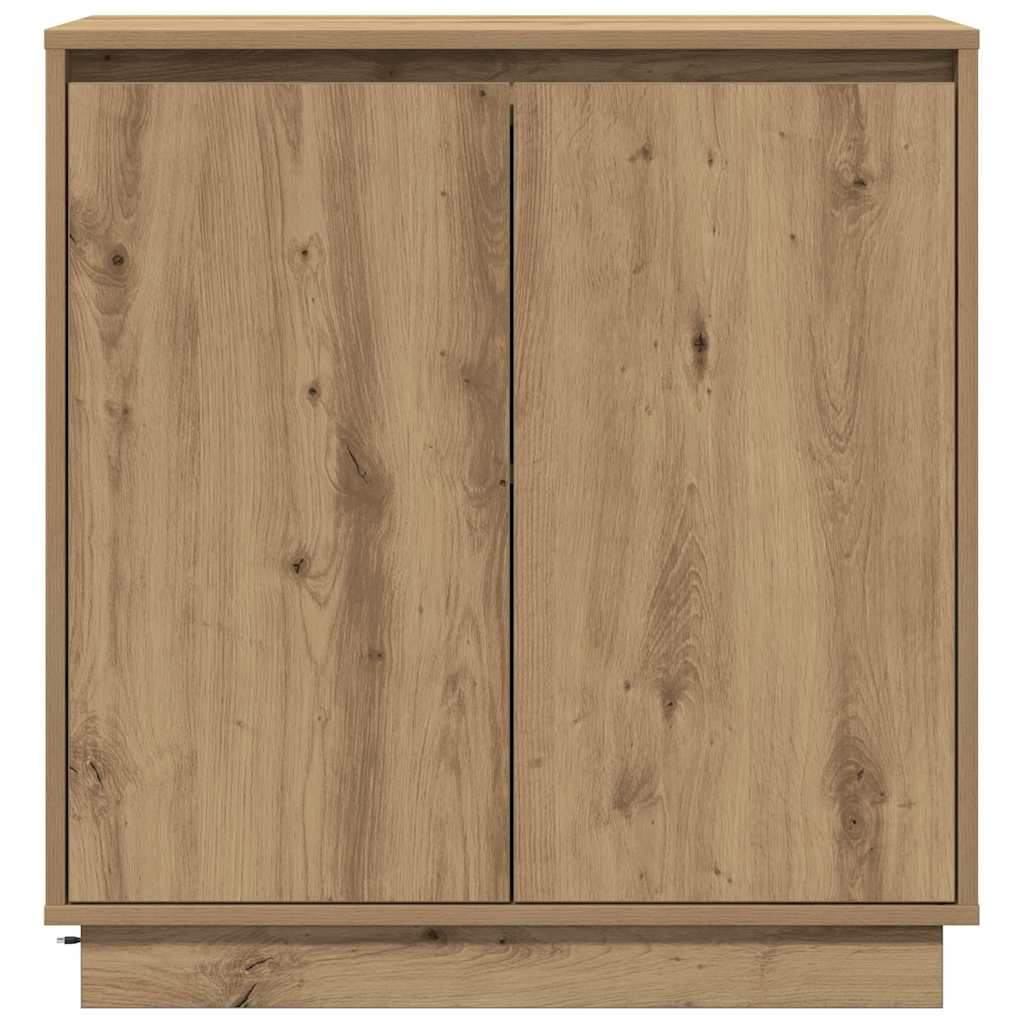 LED Sideboard Artisanaal eiken 71 x 34,5 x 75 cm Bewerkt hout is nu te koop bij PeponiXL, paradijselijk wonen!