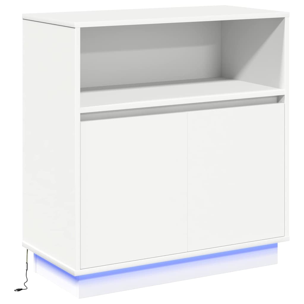 LED Sideboard Wit 71 x 34,5 x 75 cm Bewerkt hout is nu te koop bij PeponiXL, paradijselijk wonen!