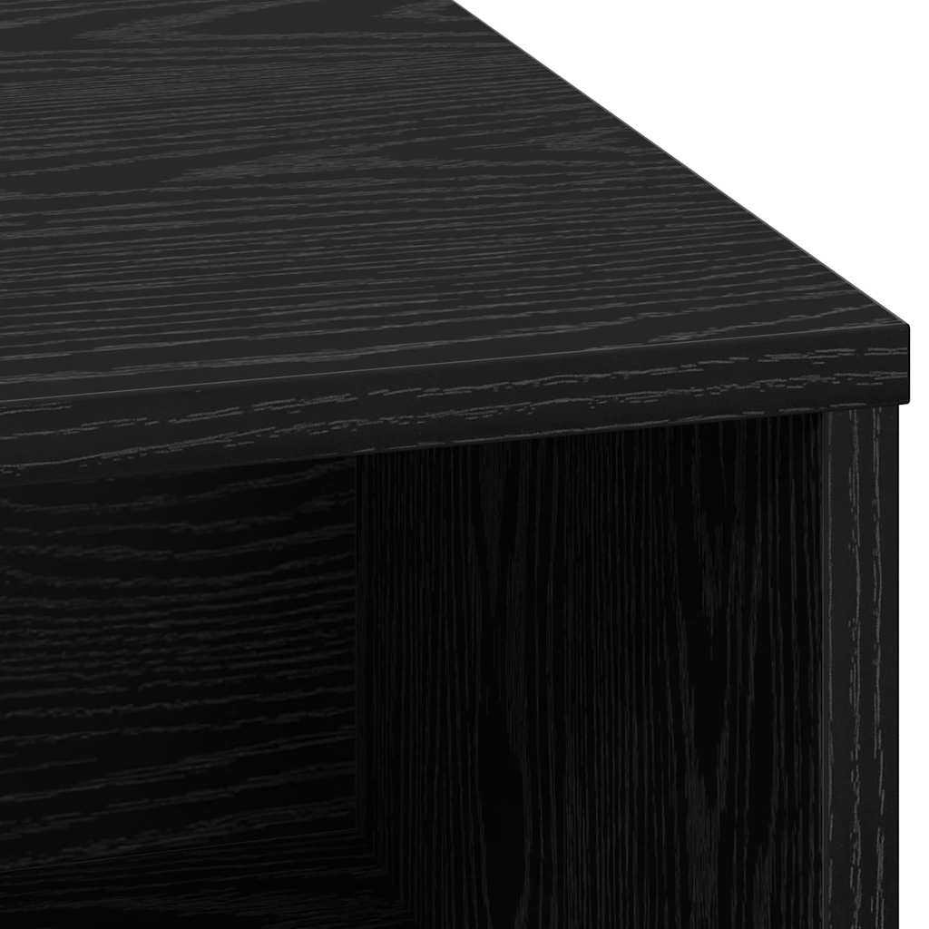 LED Sideboard Zwart Eiken 71 x 34,5 x 75 cm Bewerkt hout is nu te koop bij PeponiXL, paradijselijk wonen!