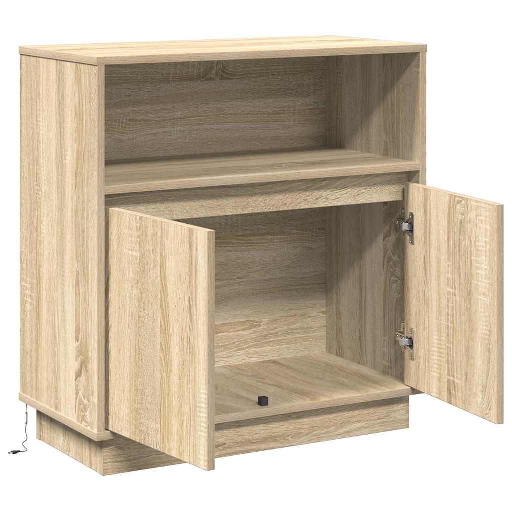 LED Sideboard Sonoma Eiken 71 x 34,5 x 75 cm Bewerkt hout is nu te koop bij PeponiXL, paradijselijk wonen!