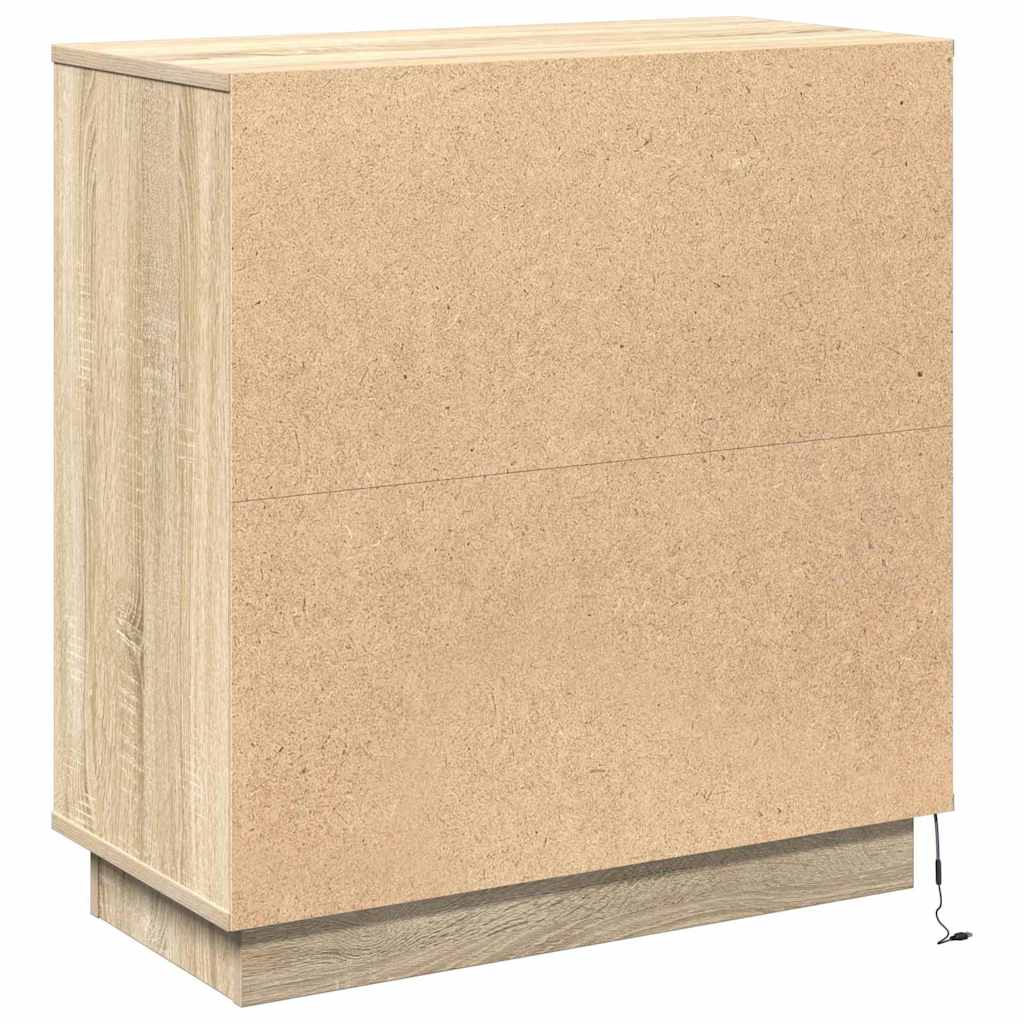 LED Sideboard Sonoma Eiken 71 x 34,5 x 75 cm Bewerkt hout is nu te koop bij PeponiXL, paradijselijk wonen!