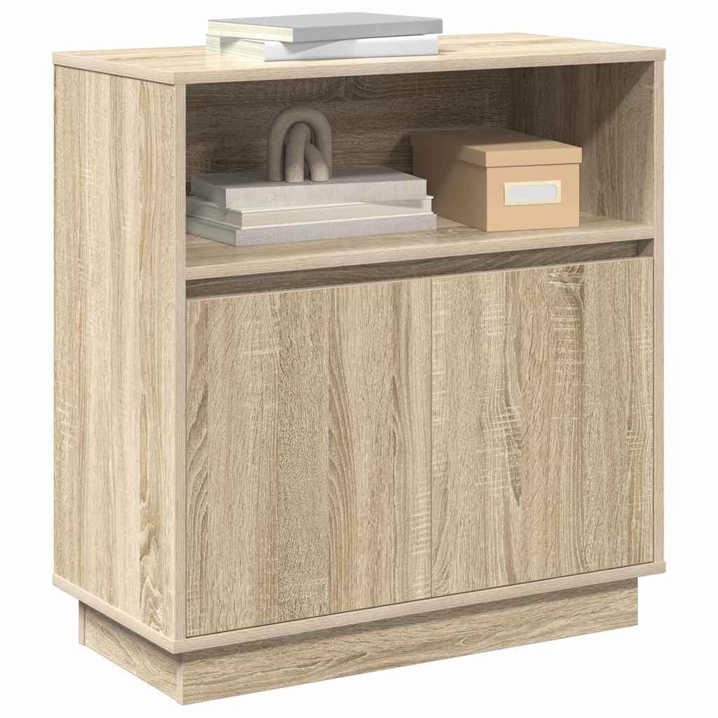 LED Sideboard Sonoma Eiken 71 x 34,5 x 75 cm Bewerkt hout is nu te koop bij PeponiXL, paradijselijk wonen!