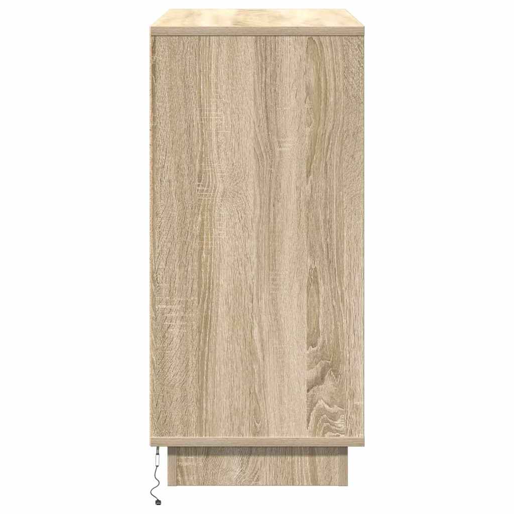 LED Sideboard Sonoma Eiken 71 x 34,5 x 75 cm Bewerkt hout is nu te koop bij PeponiXL, paradijselijk wonen!