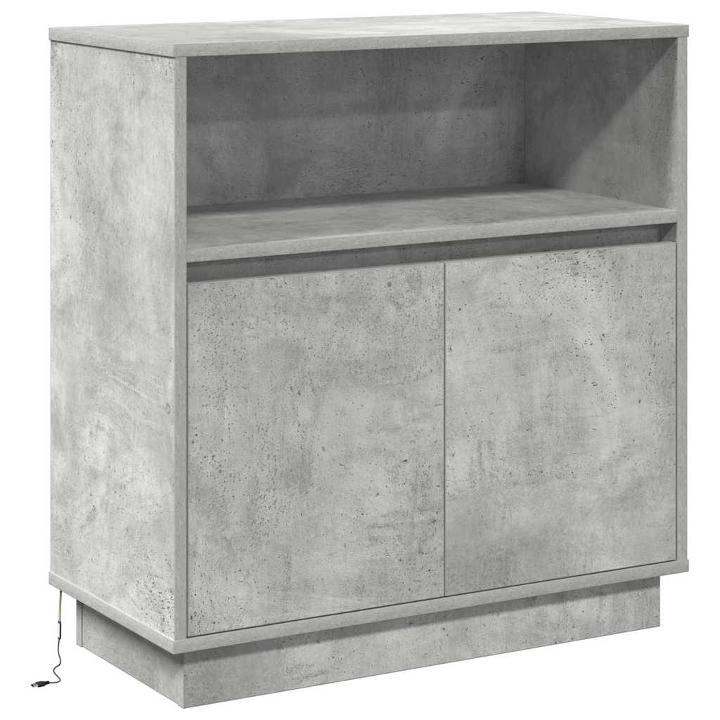 LED Sideboard Betongrijs 71 x 34,5 x 75 cm Bewerkt hout is nu te koop bij PeponiXL, paradijselijk wonen!