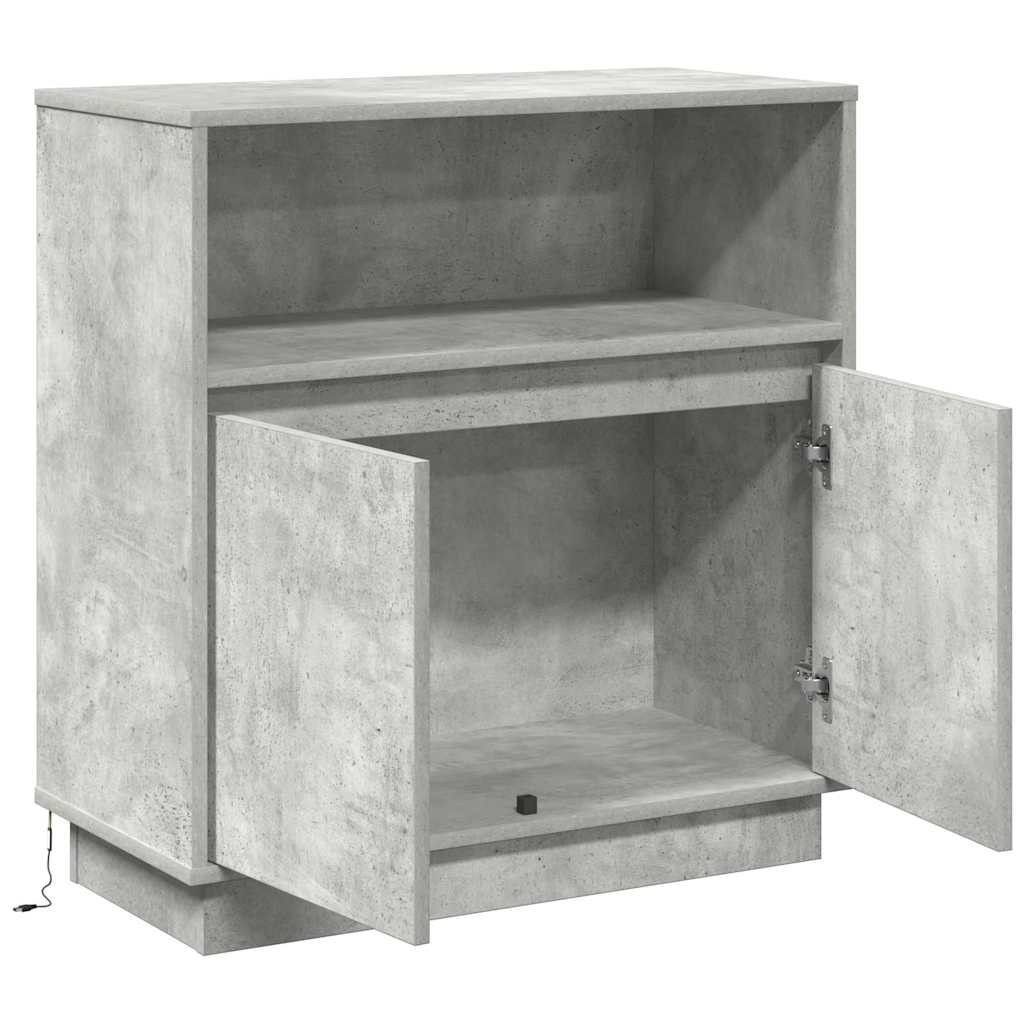 LED Sideboard Betongrijs 71 x 34,5 x 75 cm Bewerkt hout is nu te koop bij PeponiXL, paradijselijk wonen!
