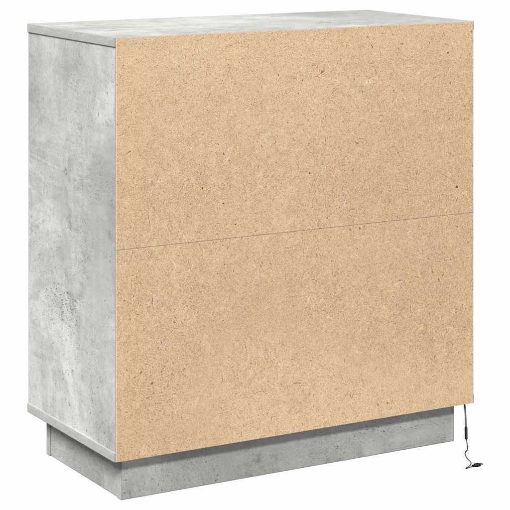 LED Sideboard Betongrijs 71 x 34,5 x 75 cm Bewerkt hout is nu te koop bij PeponiXL, paradijselijk wonen!