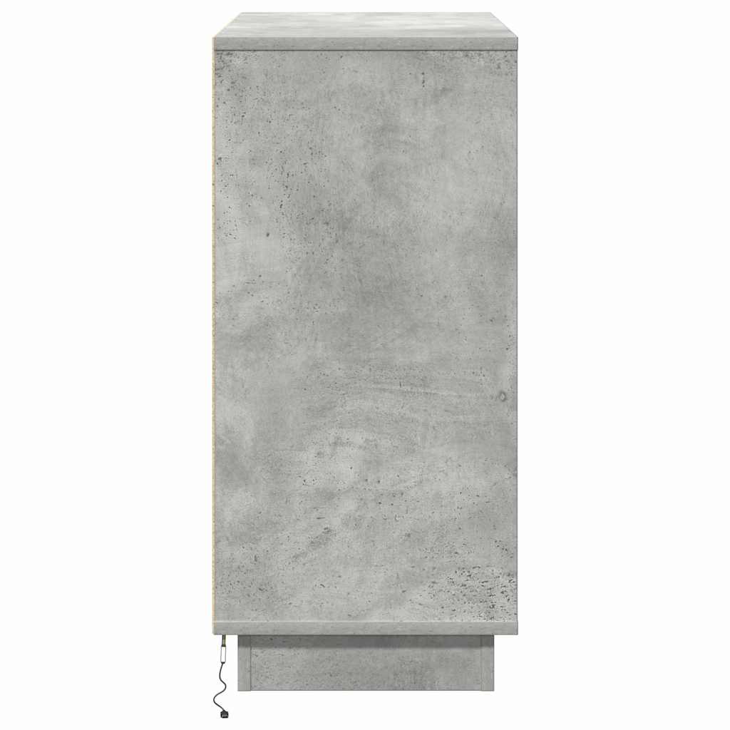 LED Sideboard Betongrijs 71 x 34,5 x 75 cm Bewerkt hout is nu te koop bij PeponiXL, paradijselijk wonen!
