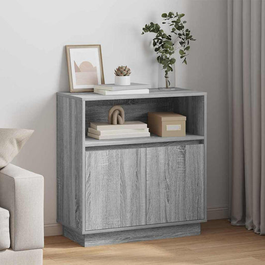 LED Sideboard Grijs Sonoma 71 x 34,5 x 75 cm Bewerkt hout is nu te koop bij PeponiXL, paradijselijk wonen!
