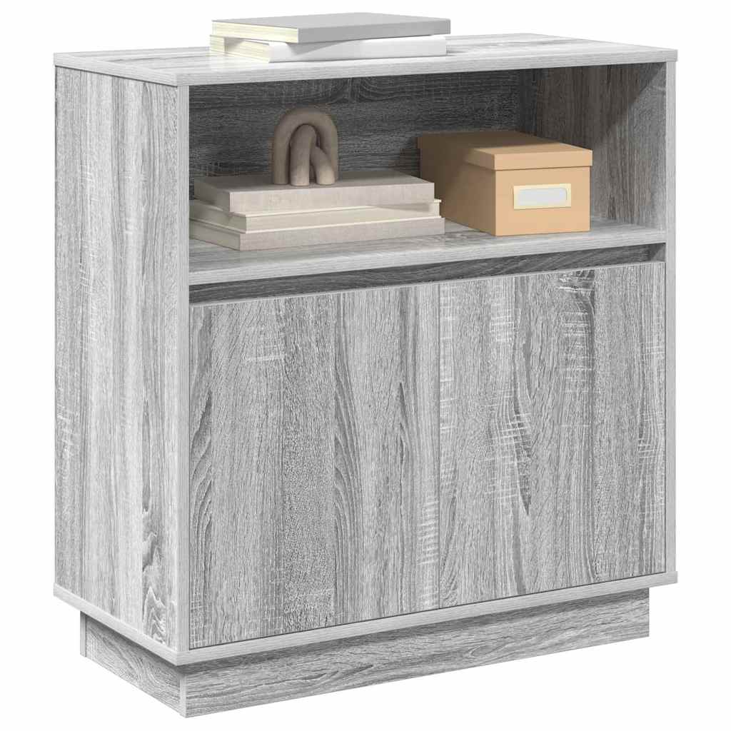 LED Sideboard Grijs Sonoma 71 x 34,5 x 75 cm Bewerkt hout is nu te koop bij PeponiXL, paradijselijk wonen!