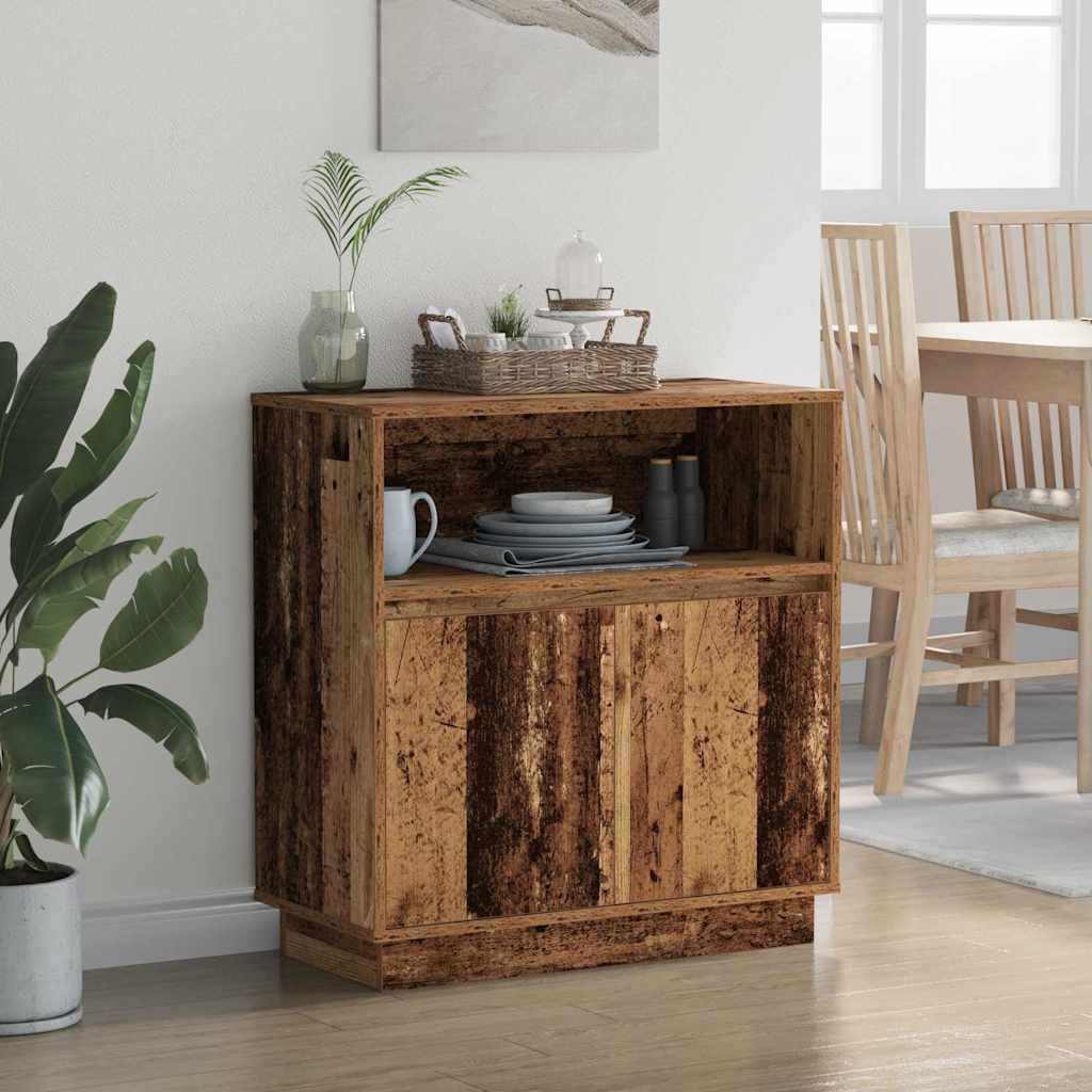 LED Sideboard Oudhout 71 x 34,5 x 75 cm Bewerkt hout is nu te koop bij PeponiXL, paradijselijk wonen!