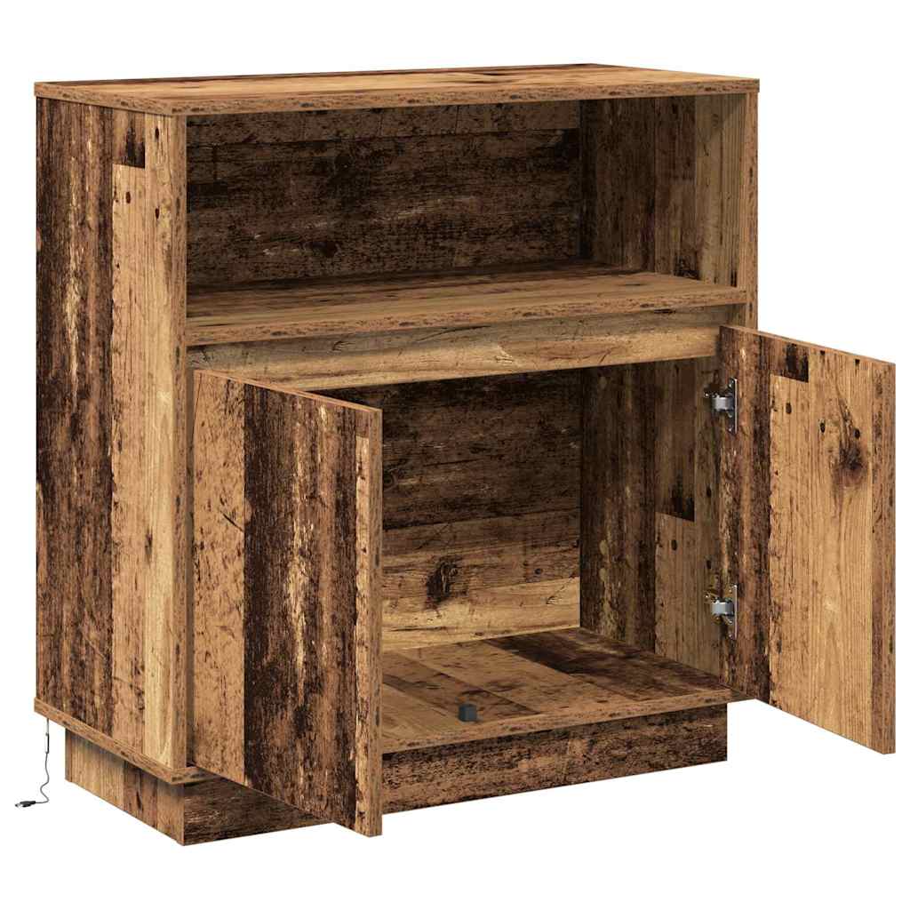 LED Sideboard Oudhout 71 x 34,5 x 75 cm Bewerkt hout is nu te koop bij PeponiXL, paradijselijk wonen!