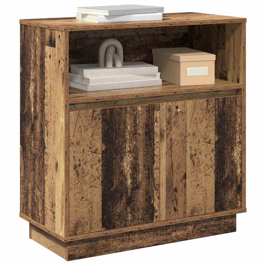 LED Sideboard Oudhout 71 x 34,5 x 75 cm Bewerkt hout is nu te koop bij PeponiXL, paradijselijk wonen!