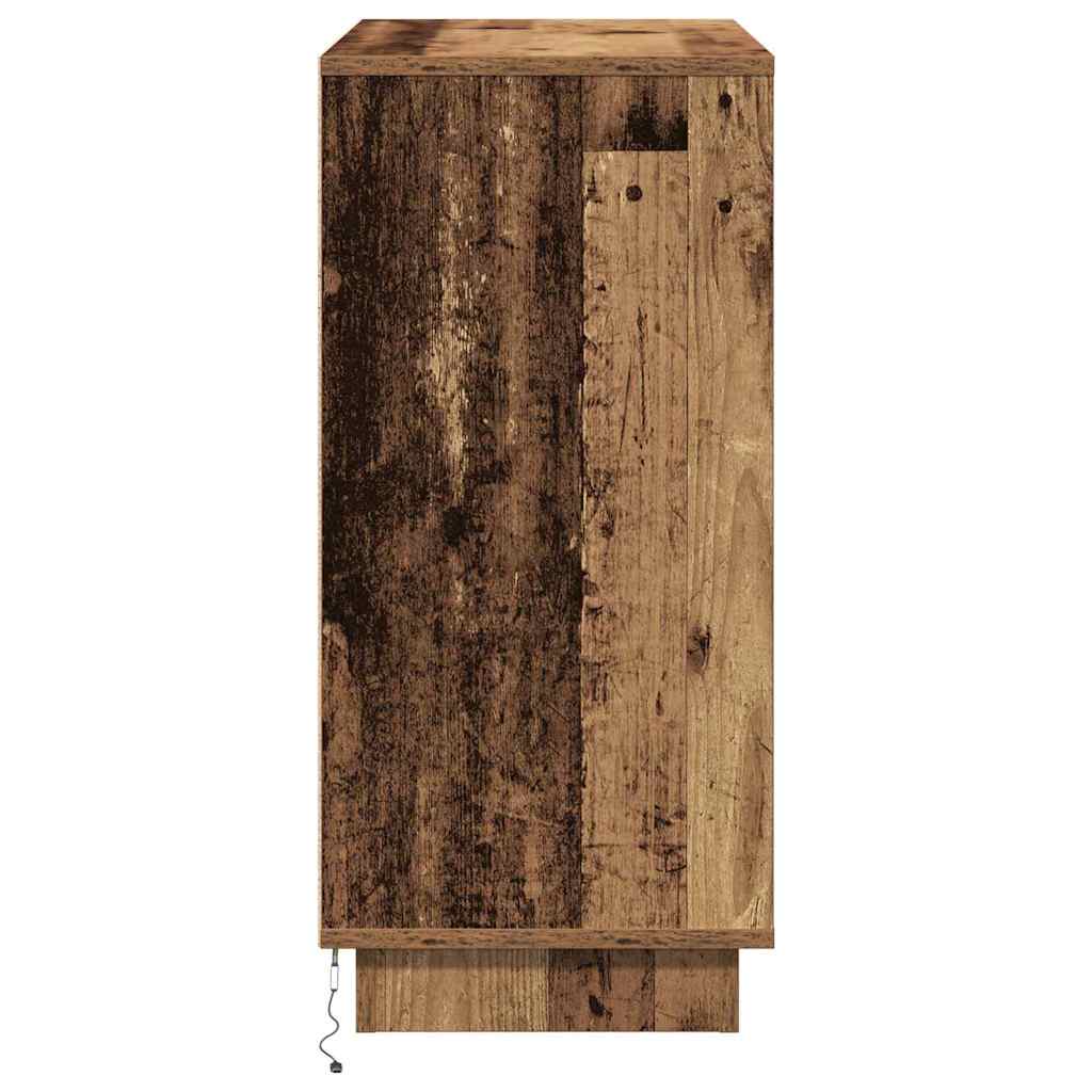 LED Sideboard Oudhout 71 x 34,5 x 75 cm Bewerkt hout is nu te koop bij PeponiXL, paradijselijk wonen!