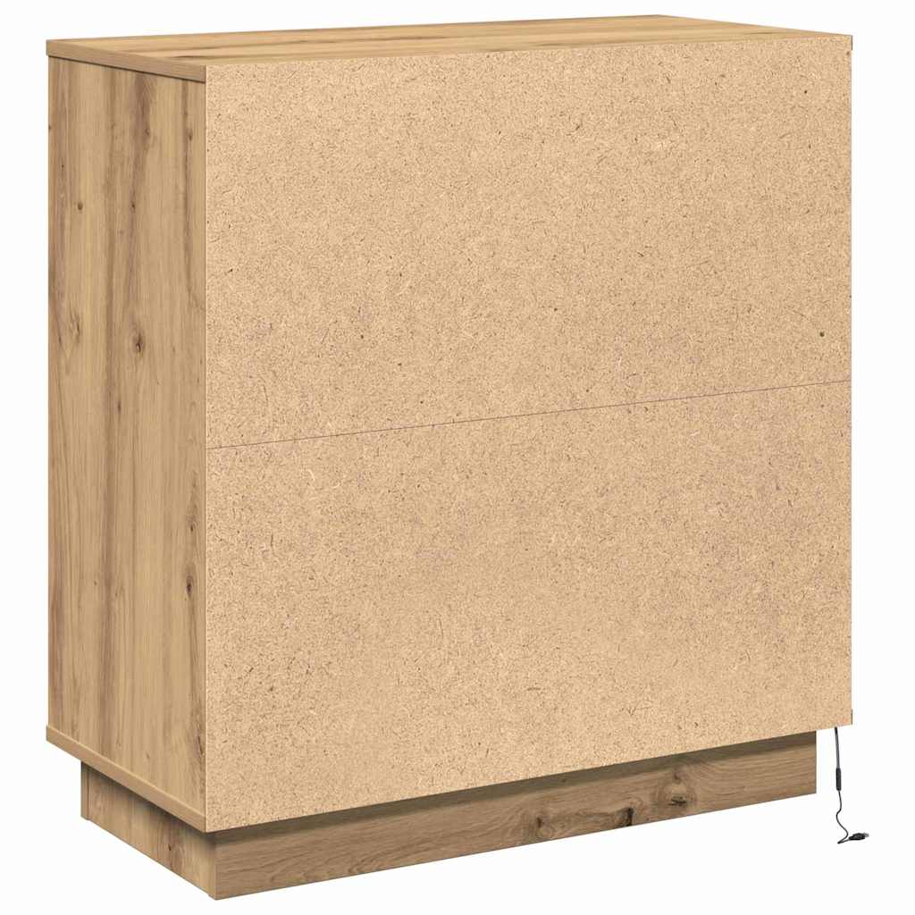 LED Sideboard Artisan Eiken 71 x 34,5 x 75 cm Bewerkt hout is nu te koop bij PeponiXL, paradijselijk wonen!