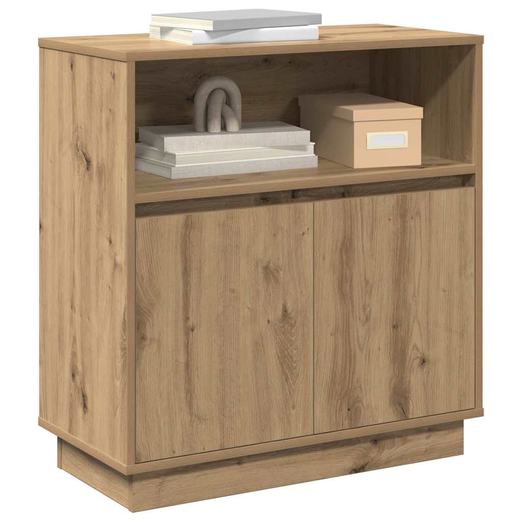 LED Sideboard Artisan Eiken 71 x 34,5 x 75 cm Bewerkt hout is nu te koop bij PeponiXL, paradijselijk wonen!