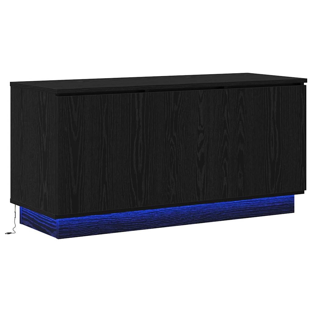 TV-kast Zwart Eiken 100 x 38 x 49 cm Bewerkt hout is nu te koop bij PeponiXL, paradijselijk wonen!