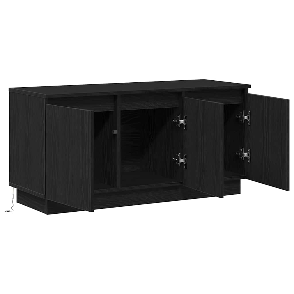 TV-kast Zwart Eiken 100 x 38 x 49 cm Bewerkt hout is nu te koop bij PeponiXL, paradijselijk wonen!