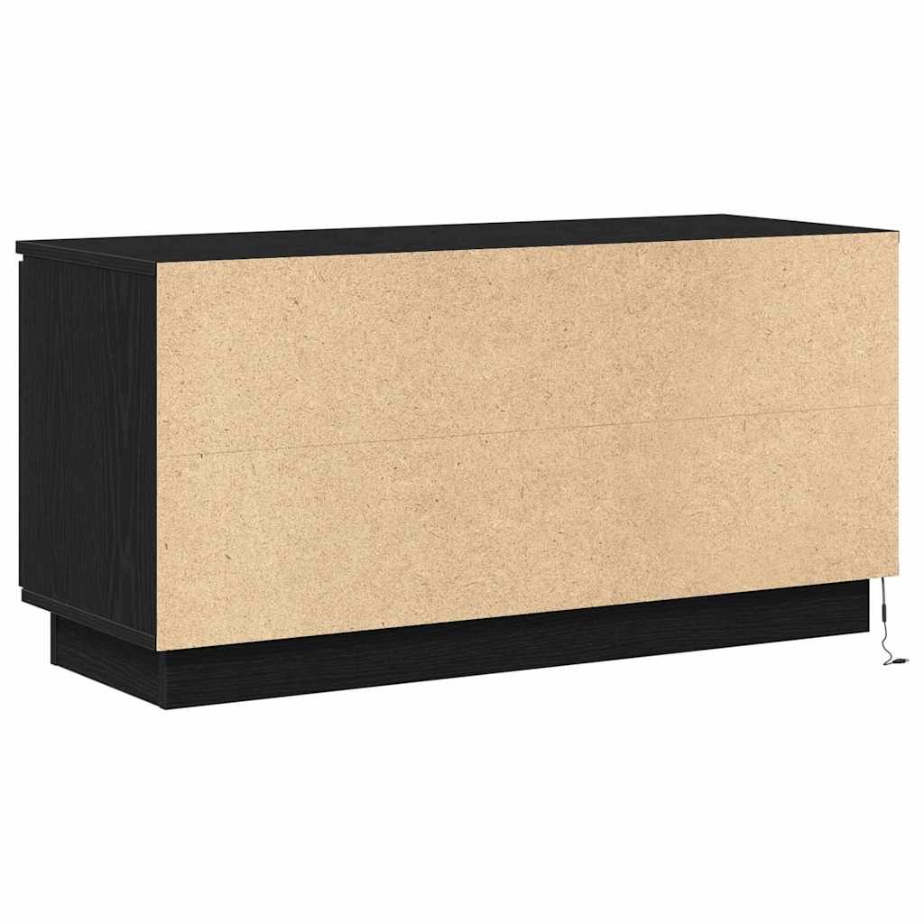 TV-kast Zwart Eiken 100 x 38 x 49 cm Bewerkt hout is nu te koop bij PeponiXL, paradijselijk wonen!