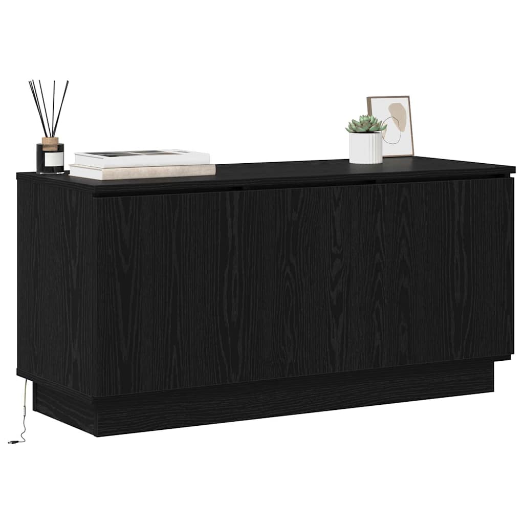 TV-kast Zwart Eiken 100 x 38 x 49 cm Bewerkt hout is nu te koop bij PeponiXL, paradijselijk wonen!