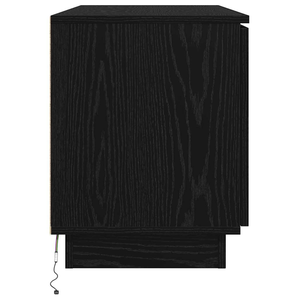 TV-kast Zwart Eiken 100 x 38 x 49 cm Bewerkt hout is nu te koop bij PeponiXL, paradijselijk wonen!