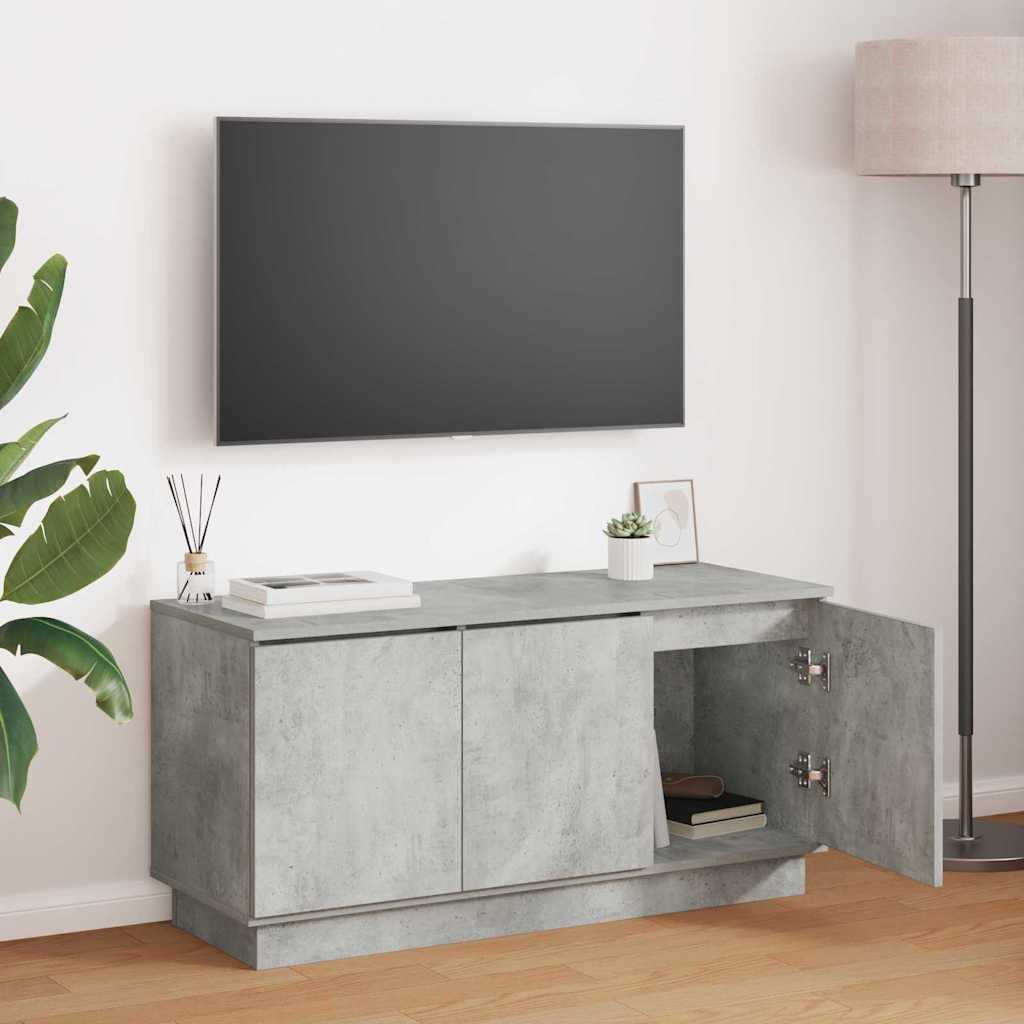 TV-kast Beton Grijs 100 x 38 x 49 cm Bewerkt hout is nu te koop bij PeponiXL, paradijselijk wonen!