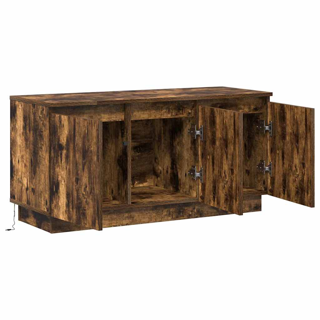 TV-kast Gerookt eiken 100 x 38 x 49 cm Bewerkt hout is nu te koop bij PeponiXL, paradijselijk wonen!