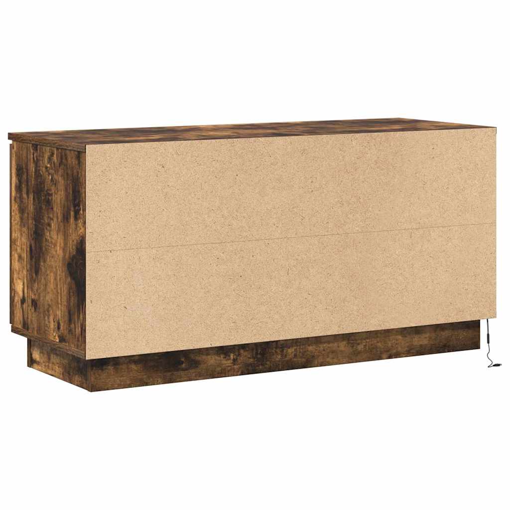 TV-kast Gerookt eiken 100 x 38 x 49 cm Bewerkt hout is nu te koop bij PeponiXL, paradijselijk wonen!