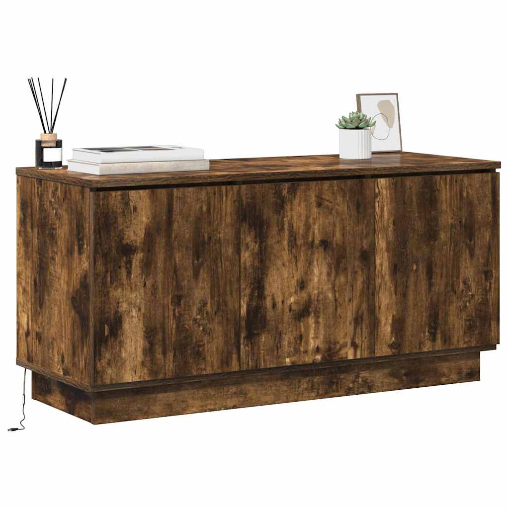 TV-kast Gerookt eiken 100 x 38 x 49 cm Bewerkt hout is nu te koop bij PeponiXL, paradijselijk wonen!