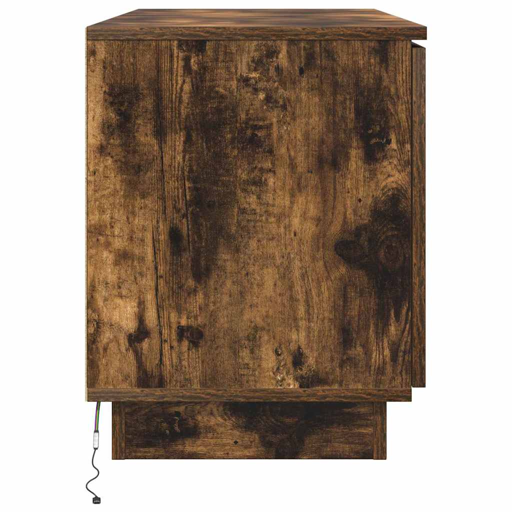 TV-kast Gerookt eiken 100 x 38 x 49 cm Bewerkt hout is nu te koop bij PeponiXL, paradijselijk wonen!