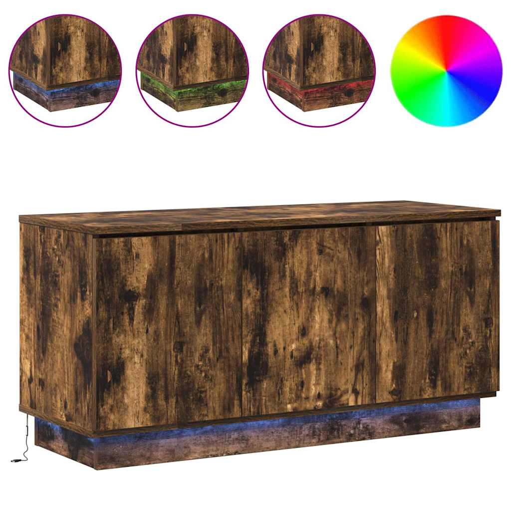 TV-kast Gerookt eiken 100 x 38 x 49 cm Bewerkt hout is nu te koop bij PeponiXL, paradijselijk wonen!