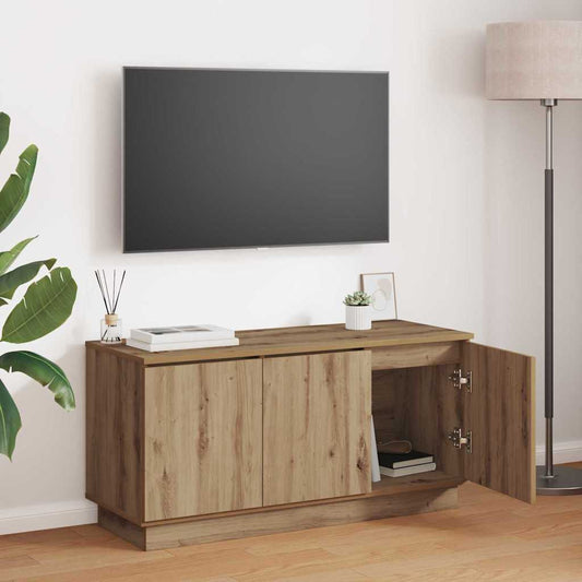TV-kast Artisan Eiken 100 x 38 x 49 cm Bewerkt hout is nu te koop bij PeponiXL, paradijselijk wonen!