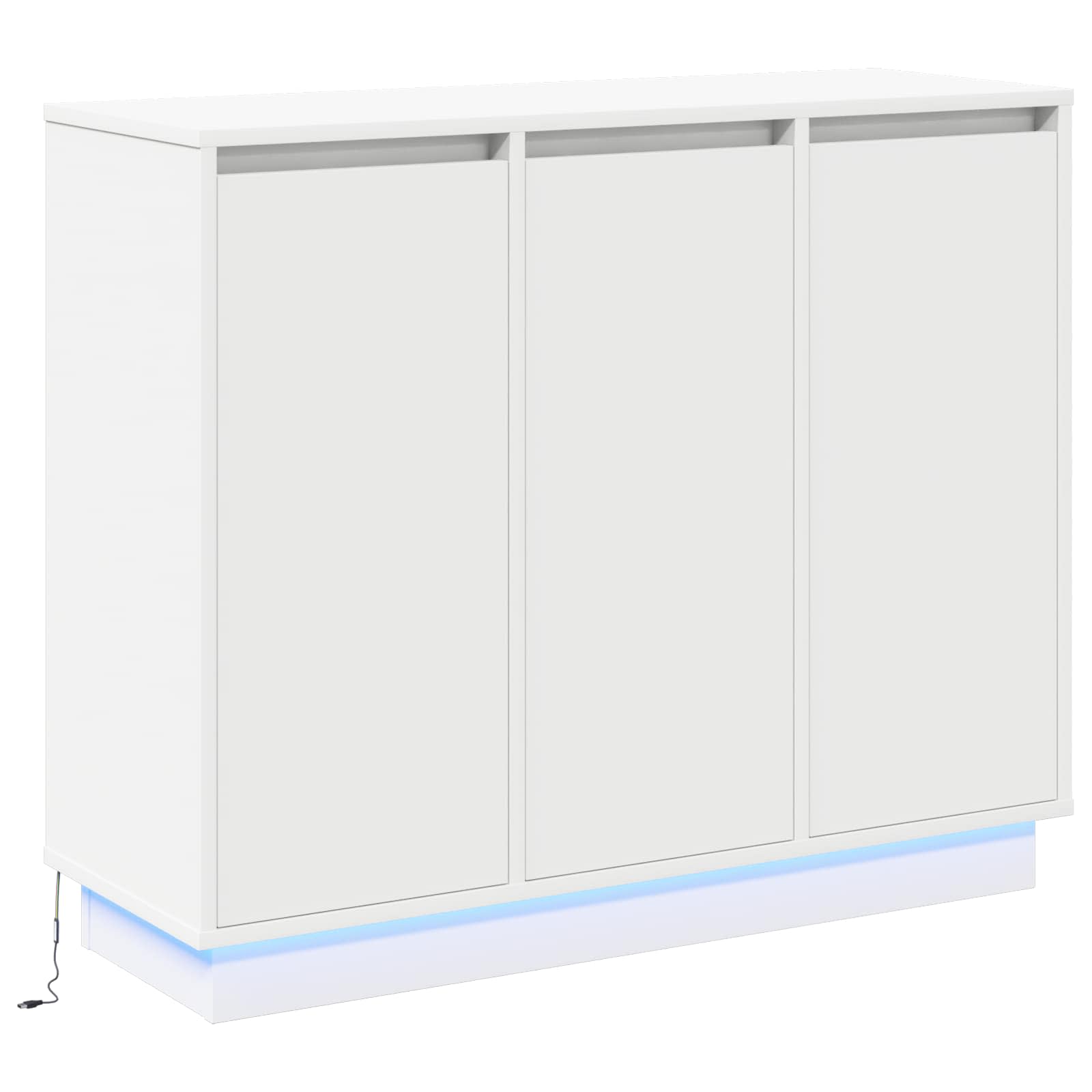 LED Sideboard Wit 90 x 32 x 75 cm Bewerkt hout is nu te koop bij PeponiXL, paradijselijk wonen!