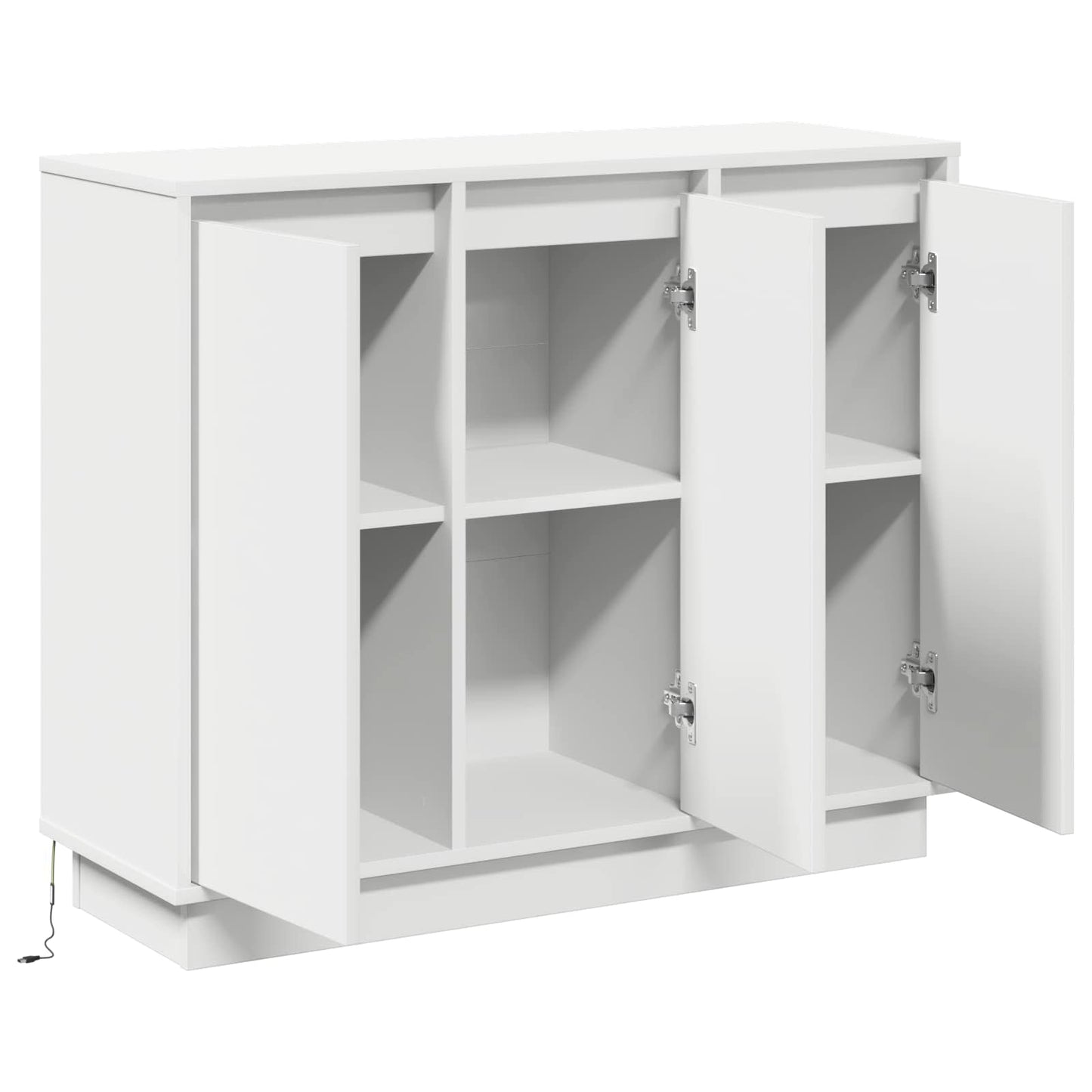 LED Sideboard Wit 90 x 32 x 75 cm Bewerkt hout is nu te koop bij PeponiXL, paradijselijk wonen!