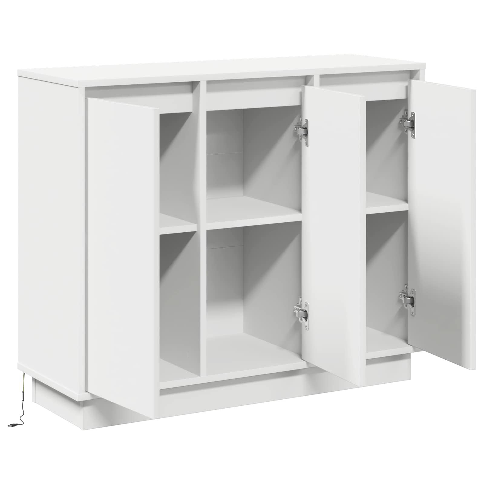 LED Sideboard Wit 90 x 32 x 75 cm Bewerkt hout is nu te koop bij PeponiXL, paradijselijk wonen!