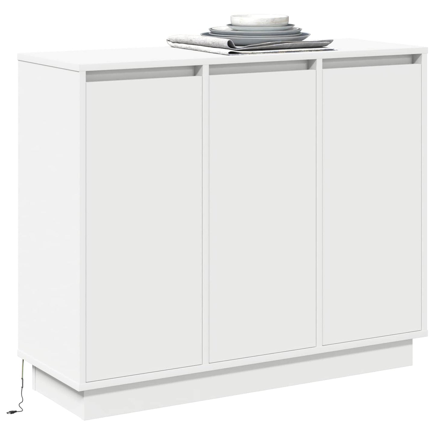 LED Sideboard Wit 90 x 32 x 75 cm Bewerkt hout is nu te koop bij PeponiXL, paradijselijk wonen!
