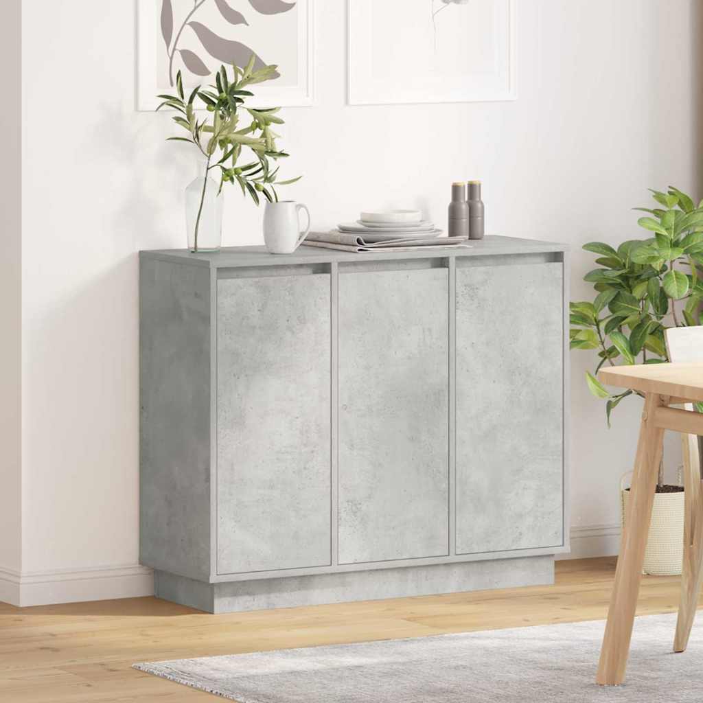 LED Sideboard Beton Grijs 90 x 32 x 75 cm Bewerkt hout is nu te koop bij PeponiXL, paradijselijk wonen!