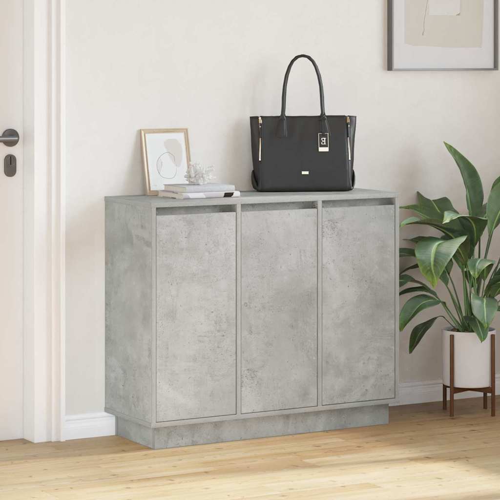 LED Sideboard Beton Grijs 90 x 32 x 75 cm Bewerkt hout is nu te koop bij PeponiXL, paradijselijk wonen!