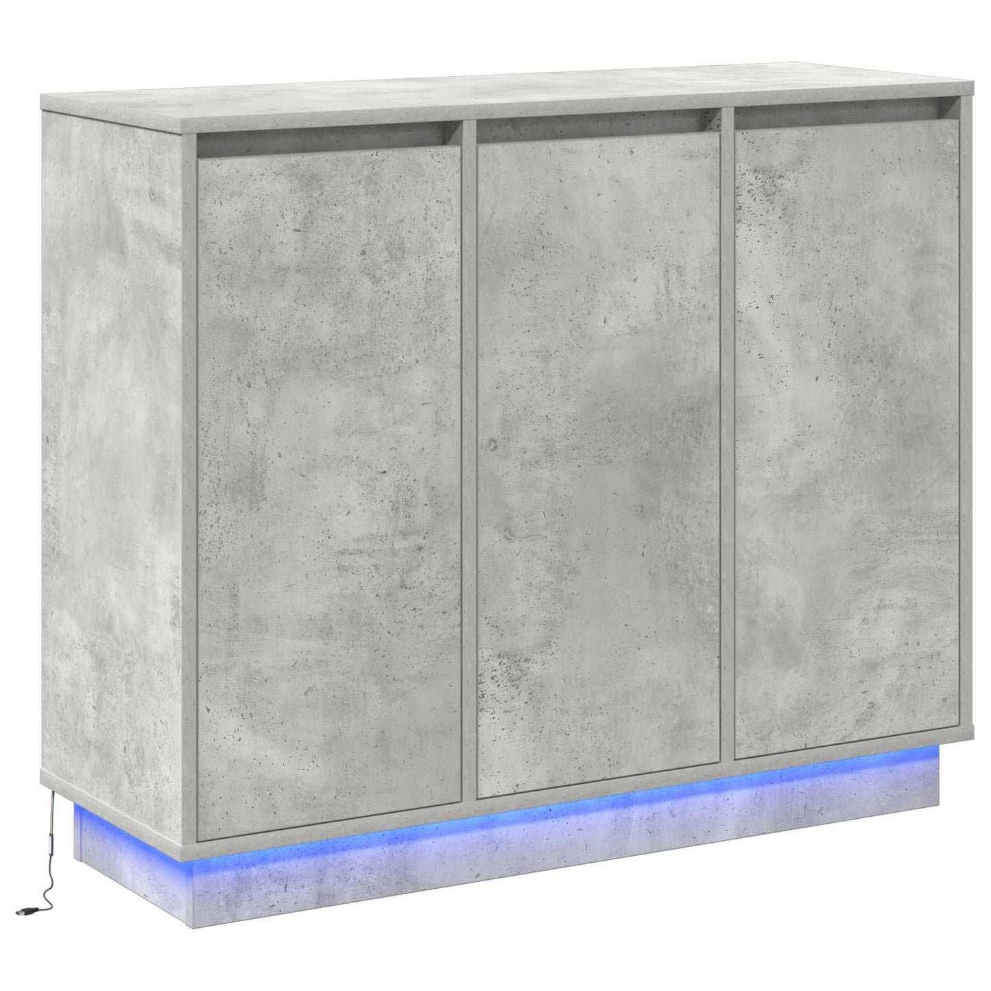 LED Sideboard Beton Grijs 90 x 32 x 75 cm Bewerkt hout is nu te koop bij PeponiXL, paradijselijk wonen!