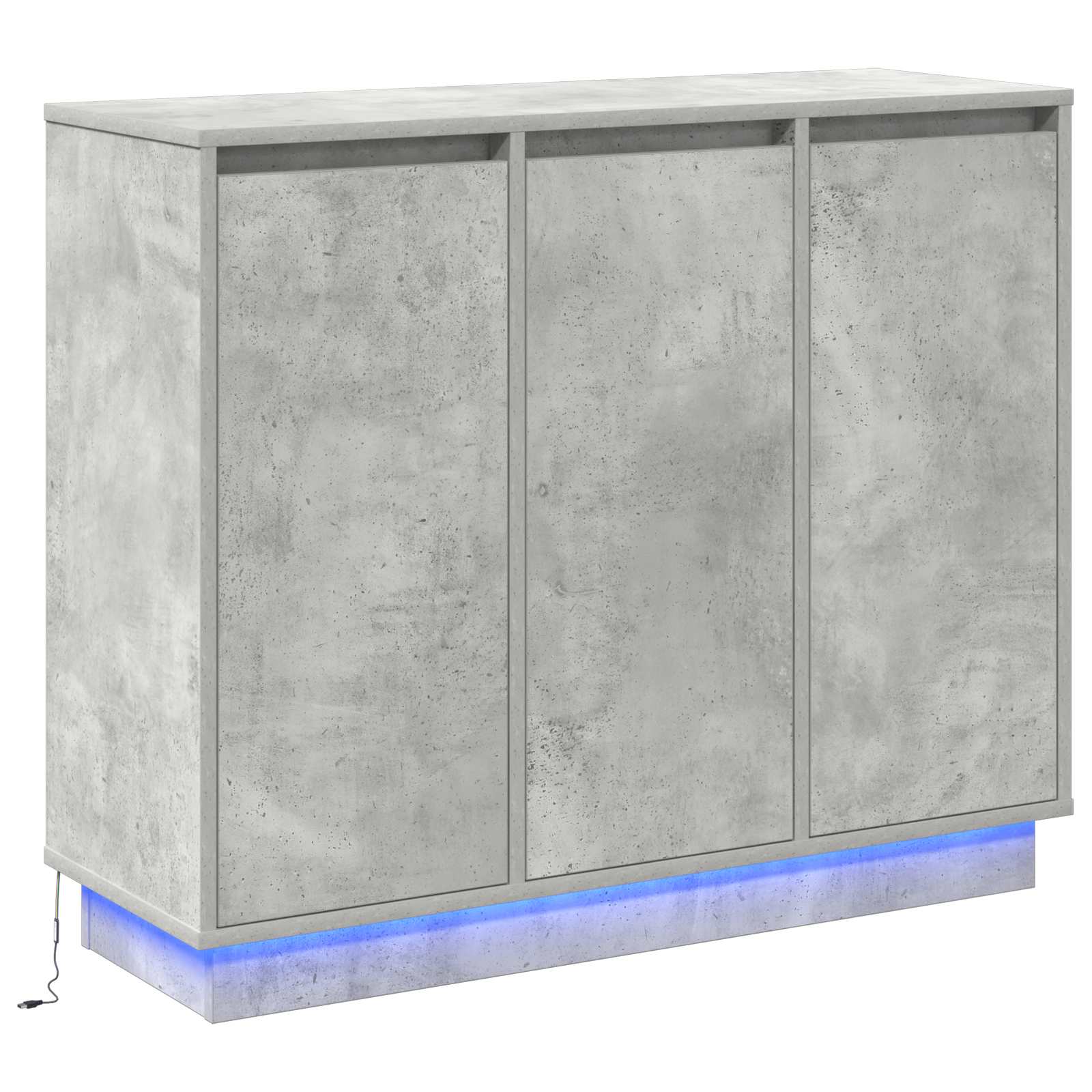 LED Sideboard Beton Grijs 90 x 32 x 75 cm Bewerkt hout is nu te koop bij PeponiXL, paradijselijk wonen!