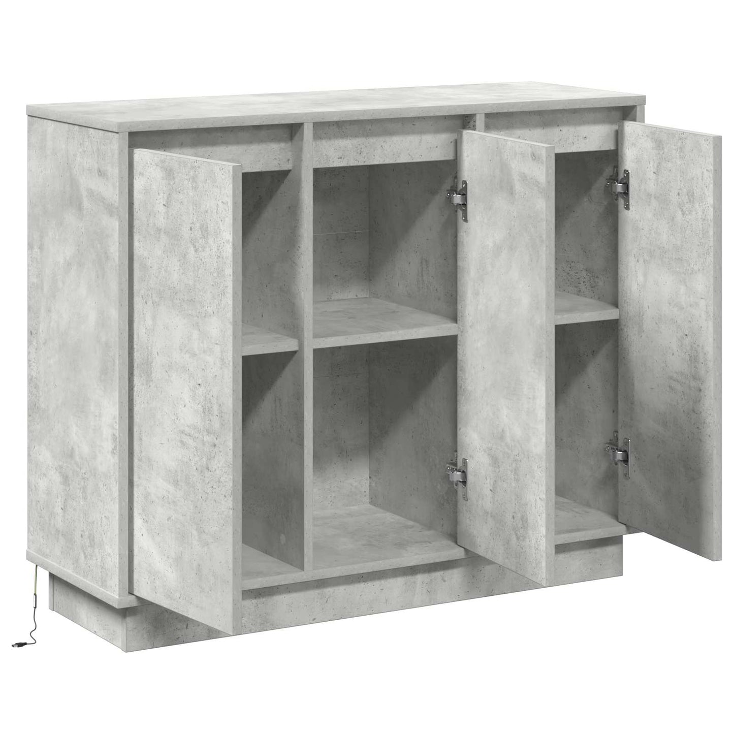 LED Sideboard Beton Grijs 90 x 32 x 75 cm Bewerkt hout is nu te koop bij PeponiXL, paradijselijk wonen!