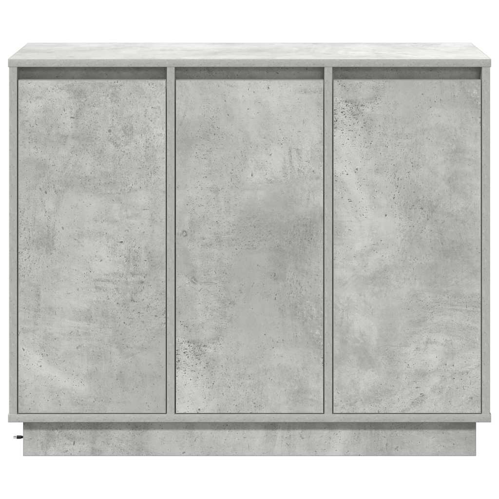 LED Sideboard Beton Grijs 90 x 32 x 75 cm Bewerkt hout is nu te koop bij PeponiXL, paradijselijk wonen!
