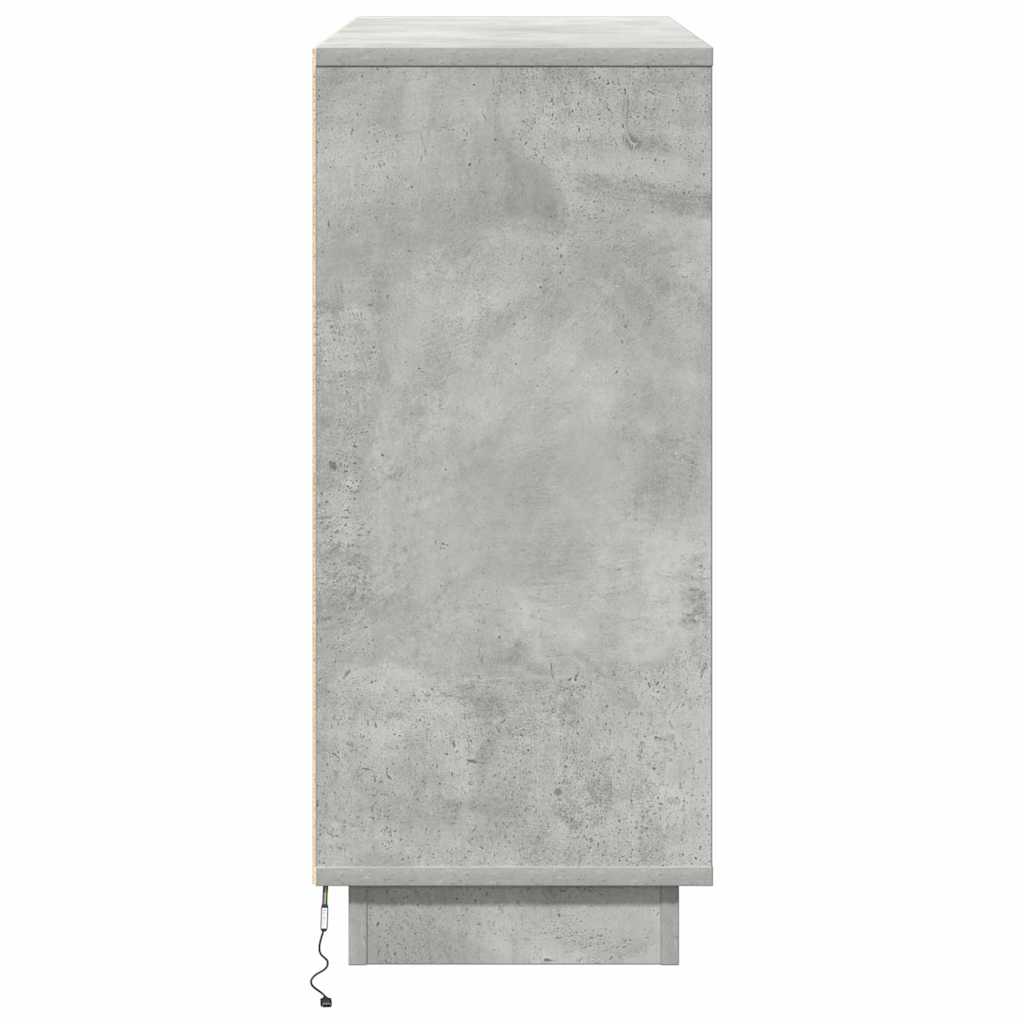 LED Sideboard Beton Grijs 90 x 32 x 75 cm Bewerkt hout is nu te koop bij PeponiXL, paradijselijk wonen!