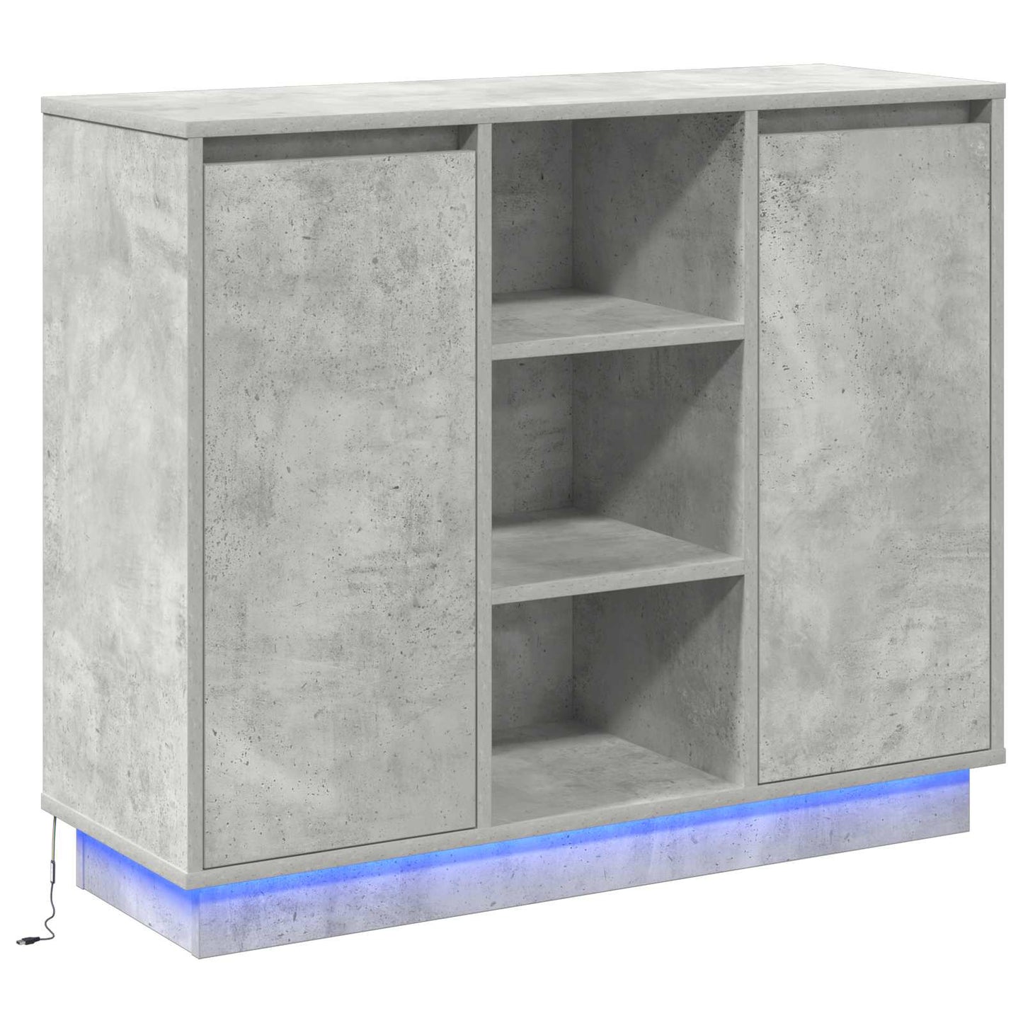LED Sideboard Beton Grijs 90 x 32 x 75 cm Bewerkt hout is nu te koop bij PeponiXL, paradijselijk wonen!