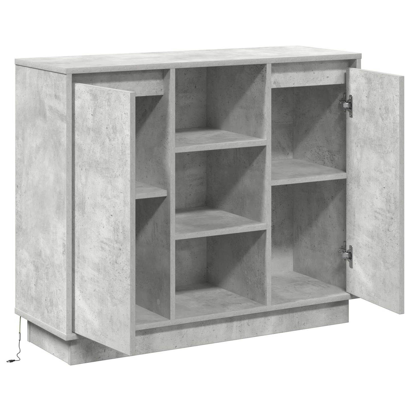 LED Sideboard Beton Grijs 90 x 32 x 75 cm Bewerkt hout is nu te koop bij PeponiXL, paradijselijk wonen!